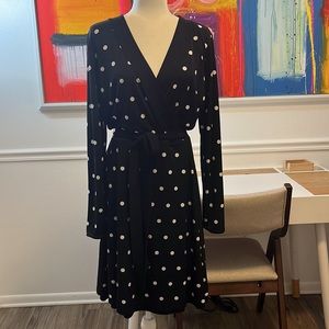 Black polka dot dress